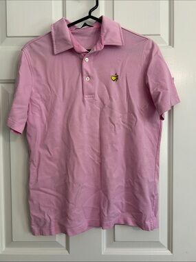 Masters Pink Short-Sleeve Polo with Embroidered Logo